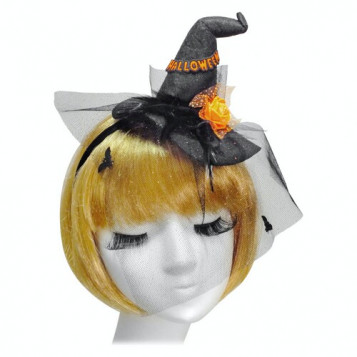 

Колпак Юная ведьмочка Halloween на обруче 17-824BLK-OR