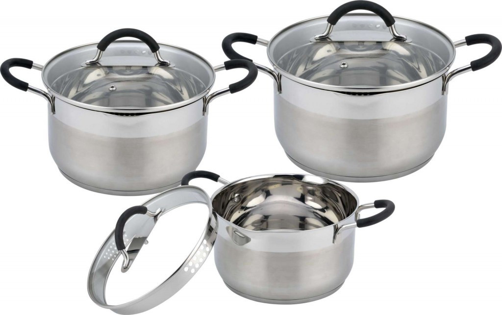 

Набор посуды Con-Brio CB 1154 из нержавеющей стали с прорезиненными ручками 6 предметов (006SAG 0009)