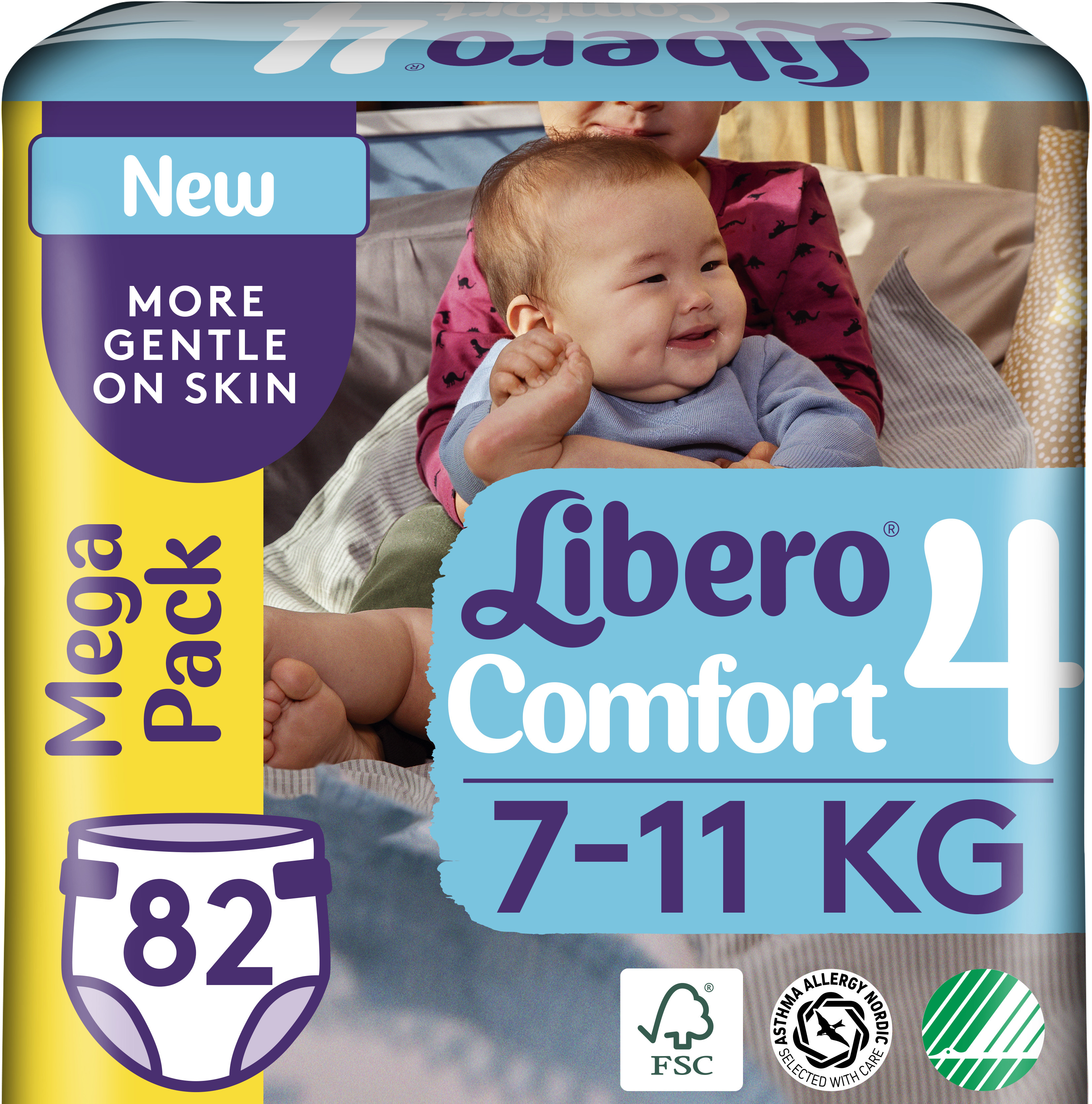 

Подгузники Libero Либеро Comfort 4 7-11 кг 82 шт одноразовые (7322541083186)