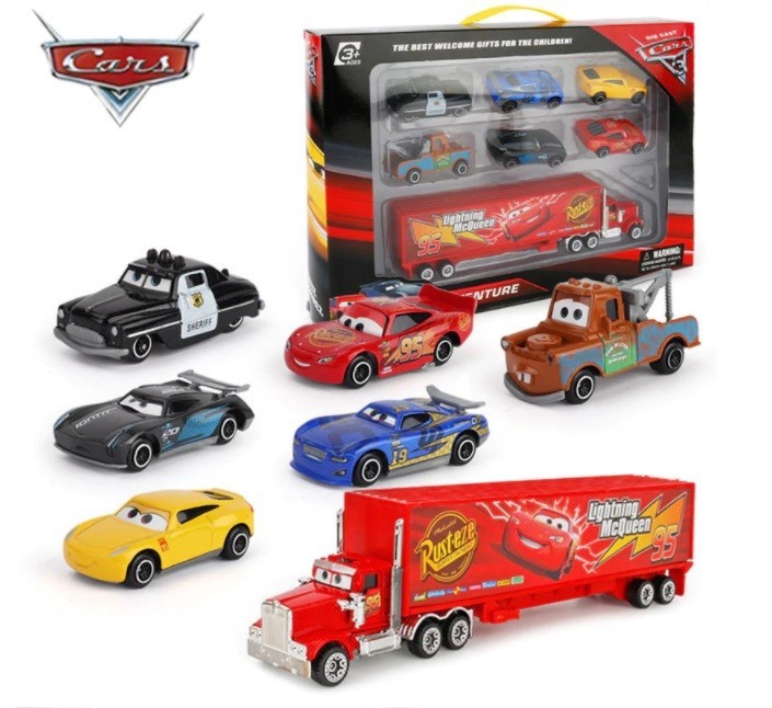 

Игровой Набор металлических автомобилей и грузовик Тачки 3 Cars 7 штук Metal Vehicles