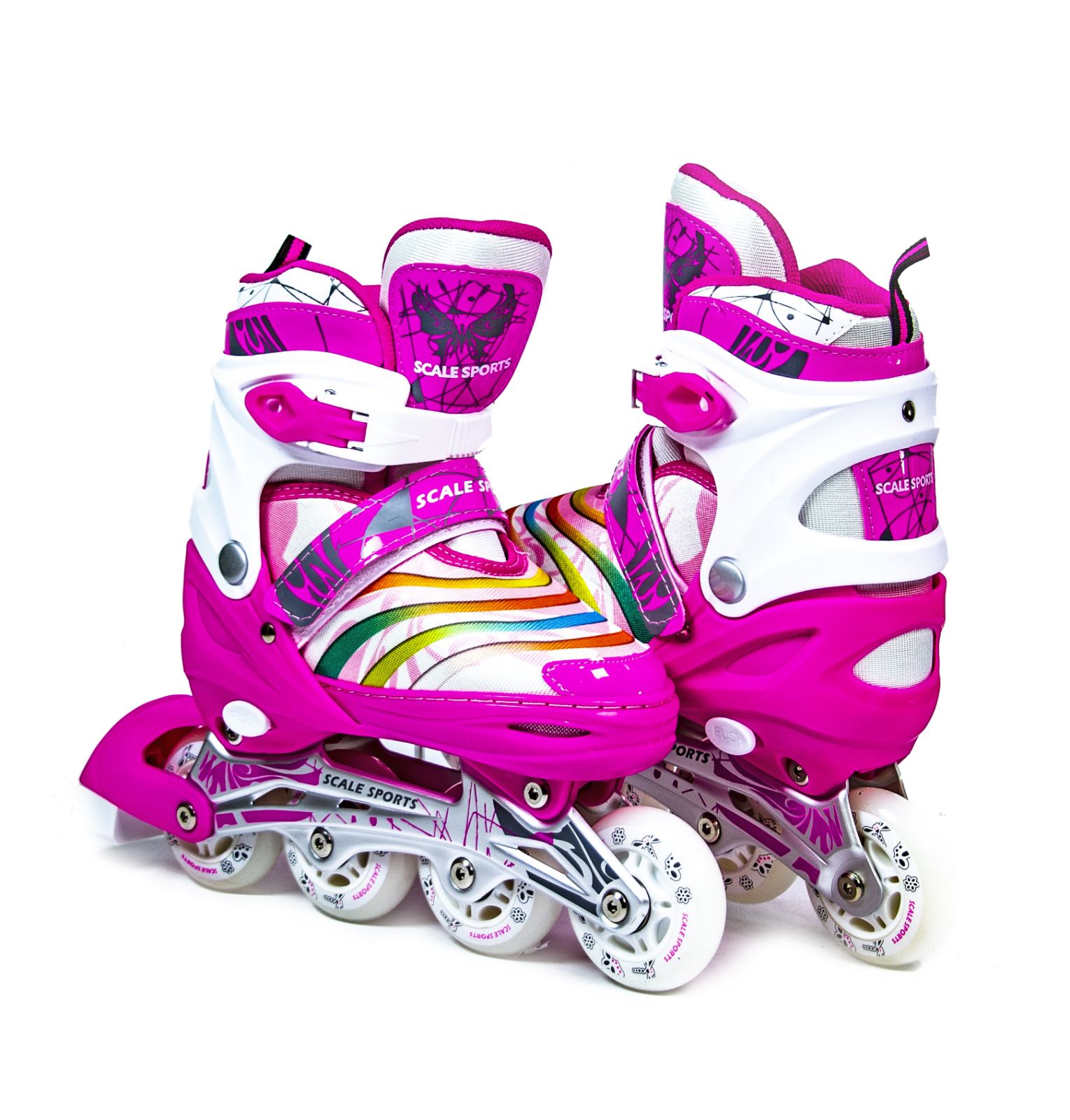 

Роликовые коньки раздвижные Space Sport ABEC-7 82A Розовые размер 38-41 (DP-LF 907M-L-2)