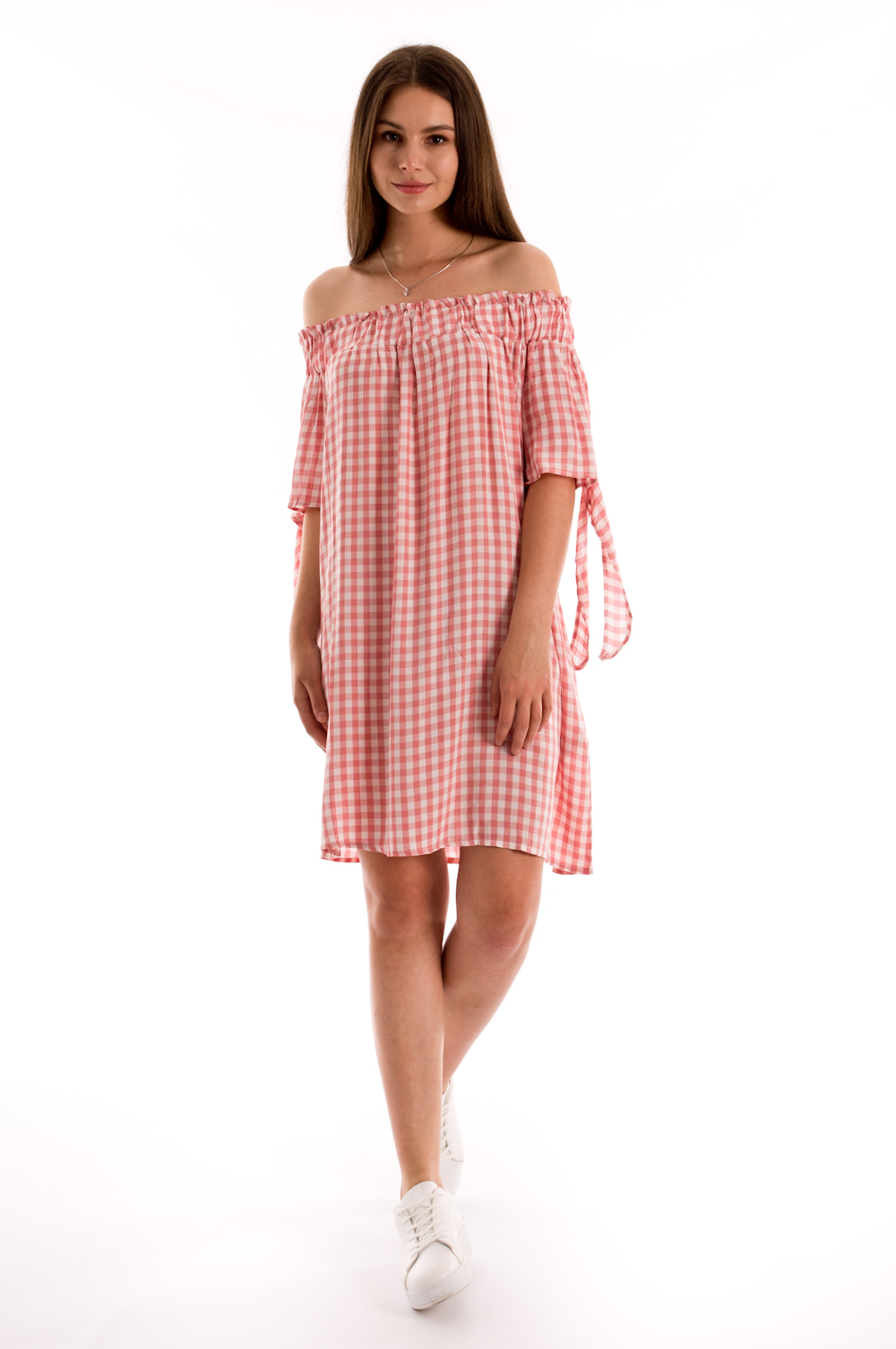 

Платье в красную клеточку BEBE PLUS 21626  Клетка, Платье в красную клеточку BEBE PLUS 21626 S Клетка