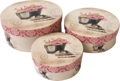 

Набор подарочных коробок Ufo Bouquet картонных 3 шт Розовых (W9372 Набор 3 шт BOUQUET круг)