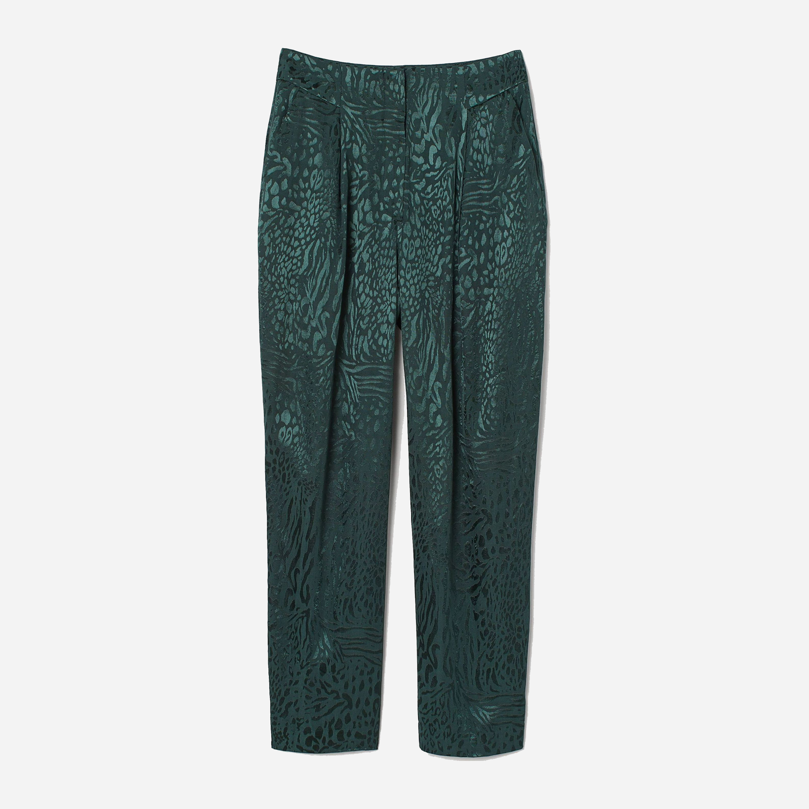 

Брюки H&M 8290140 38 Темно-зеленые с леопардовым