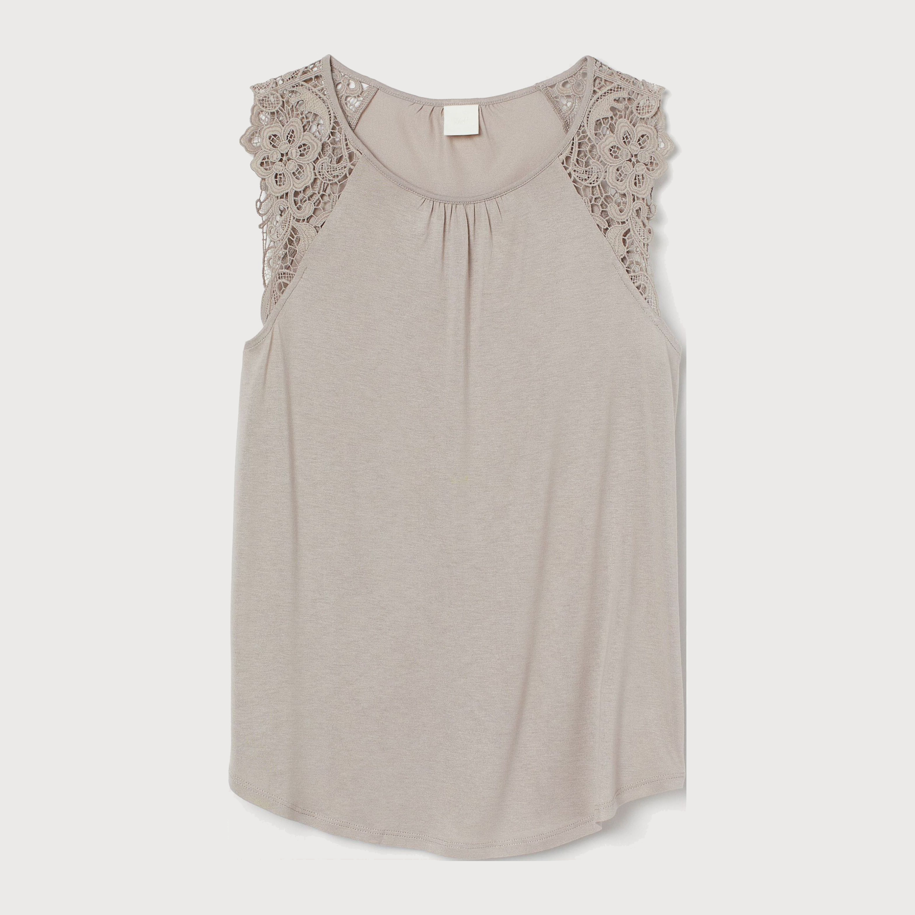 

Топ H&M 8180321 M Светло-серый с бежевым