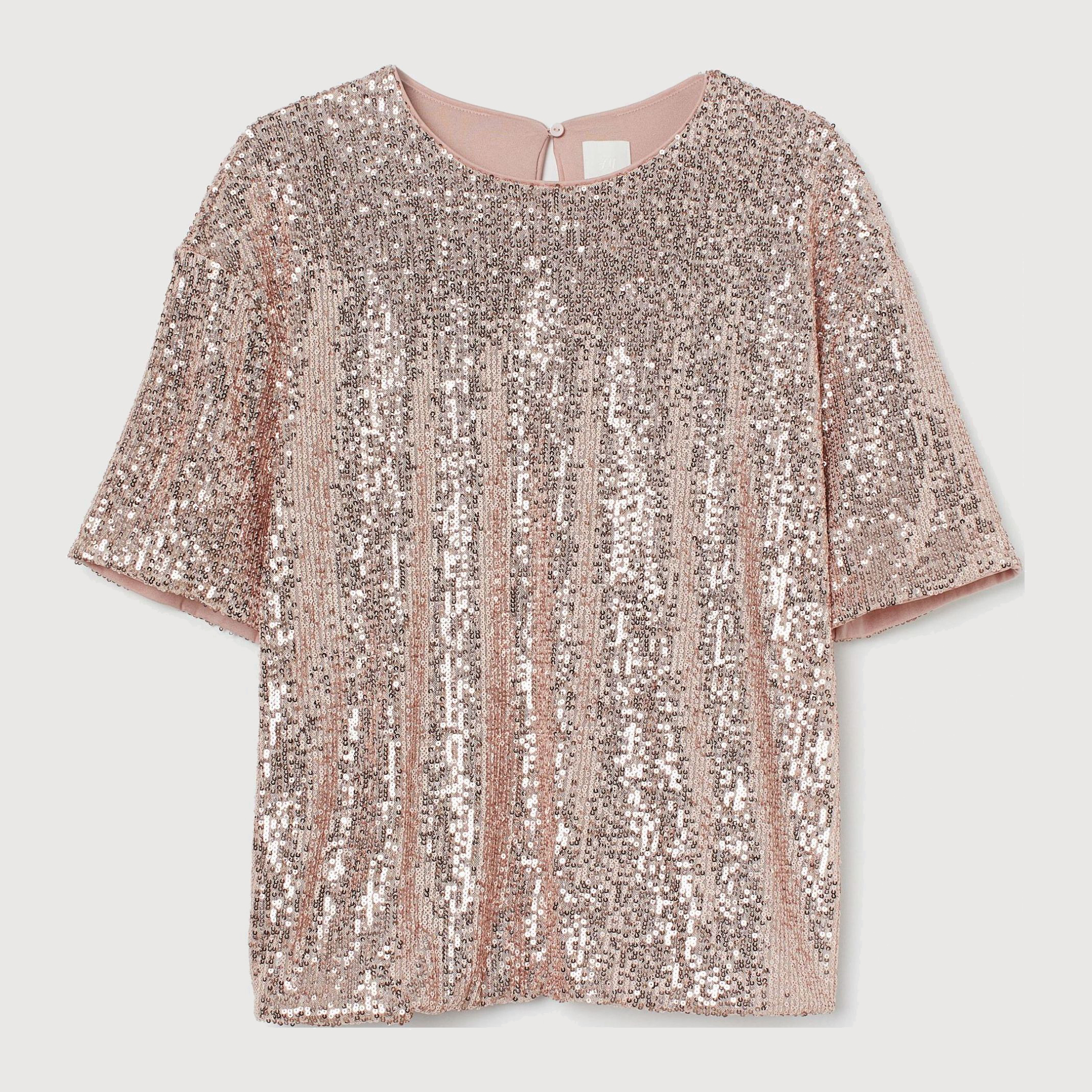 

Блузка H&M 9085632 S Розовая с золотистым