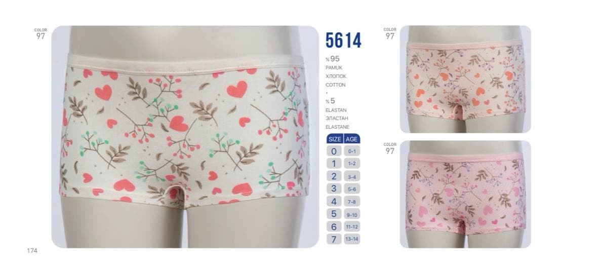 

Набор детские трусы шорты для девочки подростка Baykar Турция трусики боксеры шортики р 7 170-176 см 13-15 лет 3 шт молочные, персиковые, розовые 5614