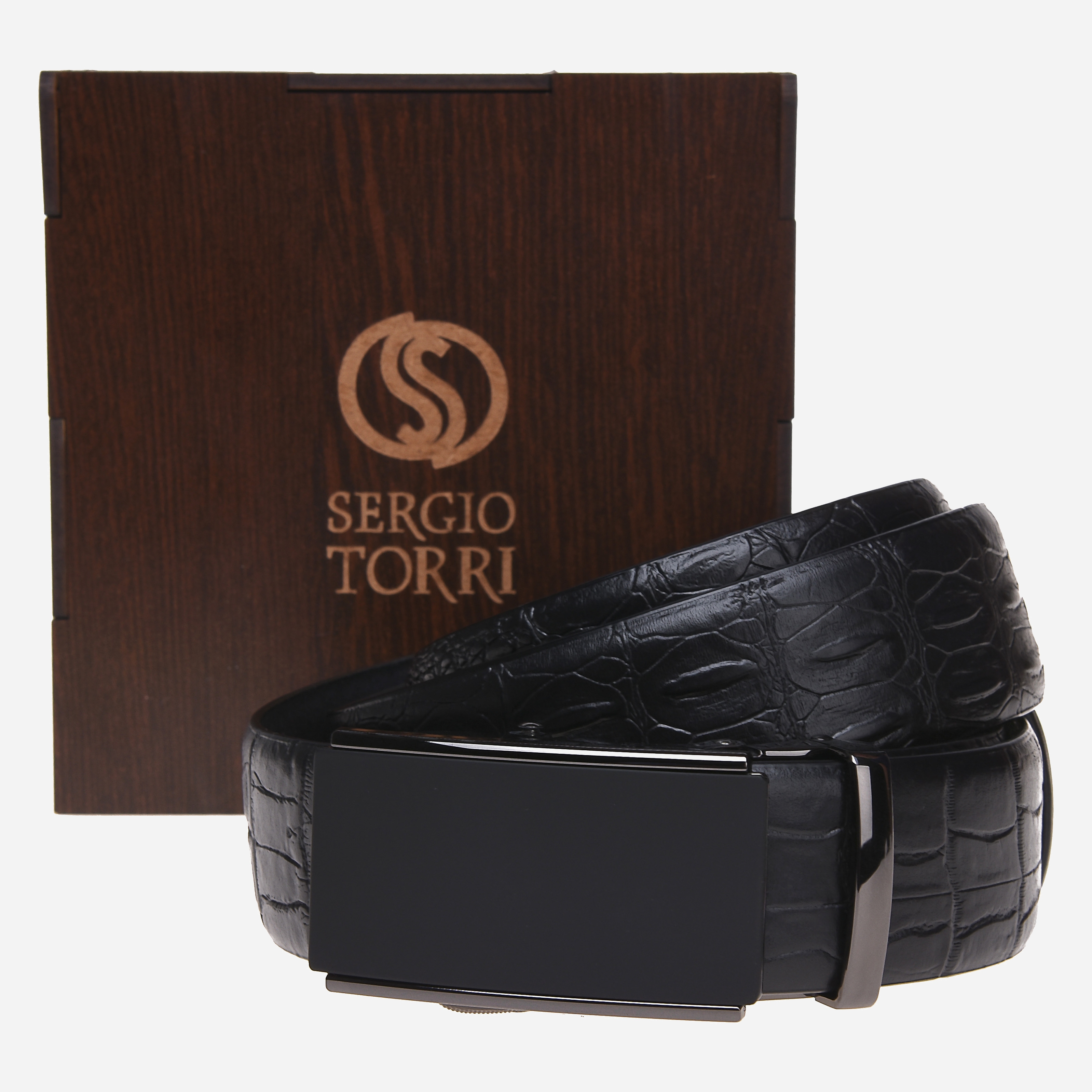 

Мужской ремень кожаный Sergio Torri 10-027 130 см Черный