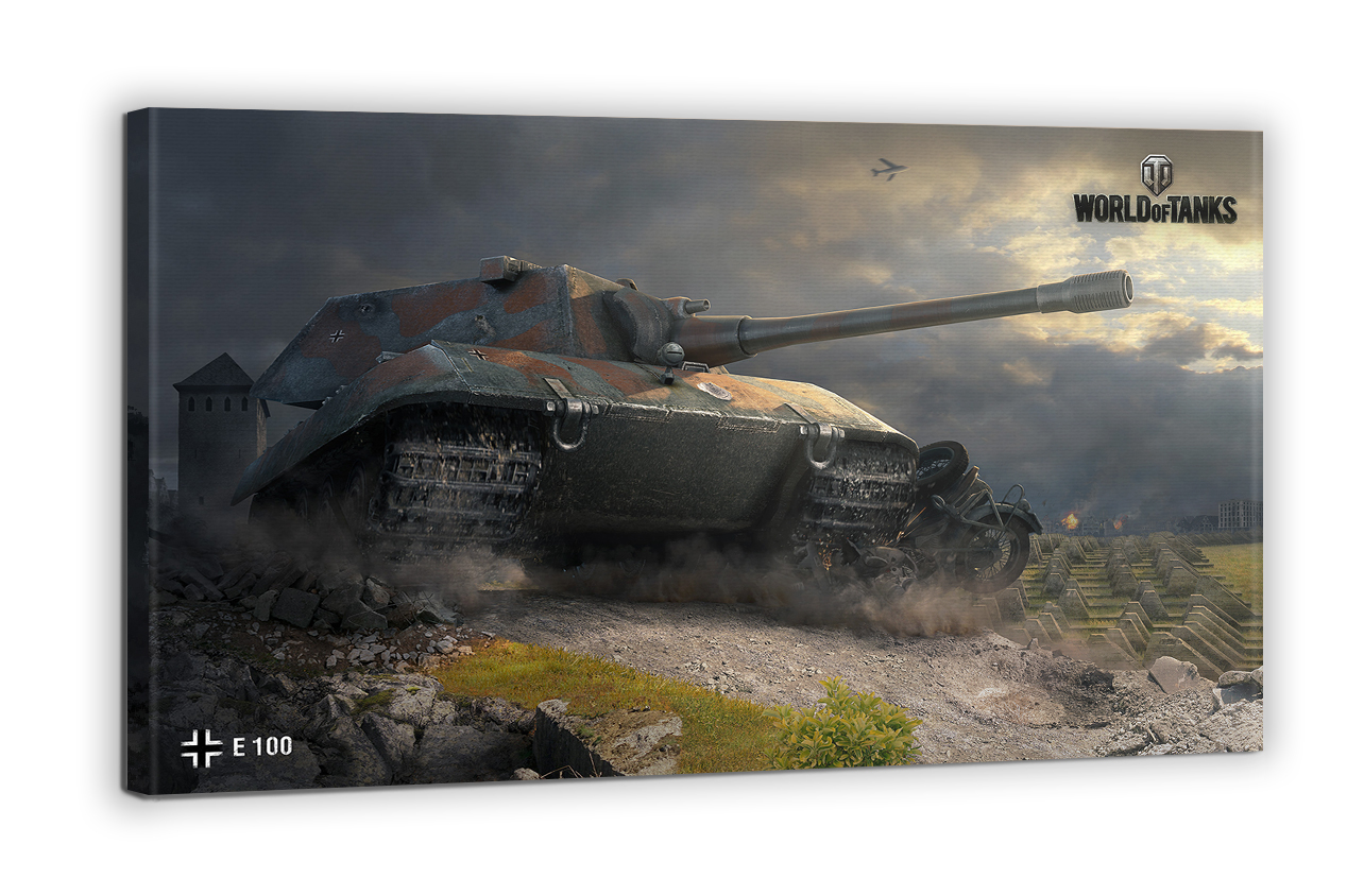 

Картина на холсте BEGEMOT WOT Танк E100 World of Tanks Галерейная натяжка 40x89 см