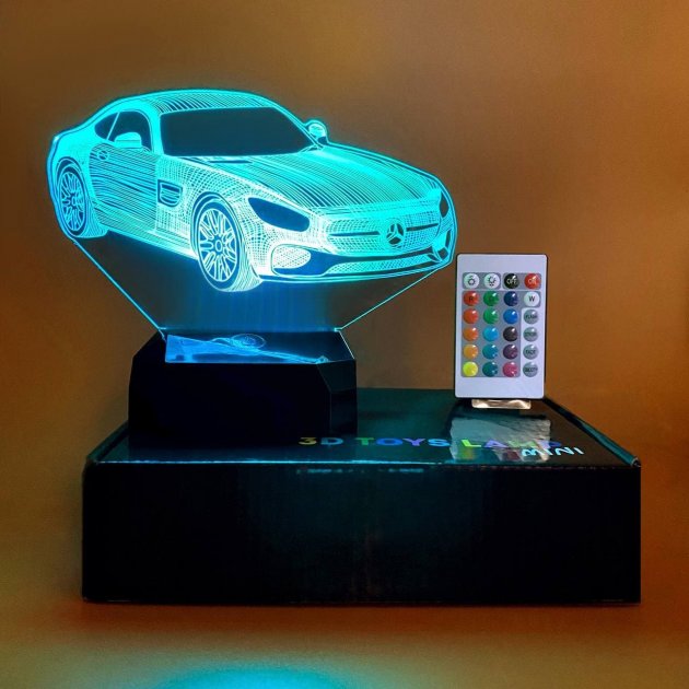 

3D светильник-ночник "Автомобиль" + пульт + аккумулятор 3DTOYSLAMP MINI