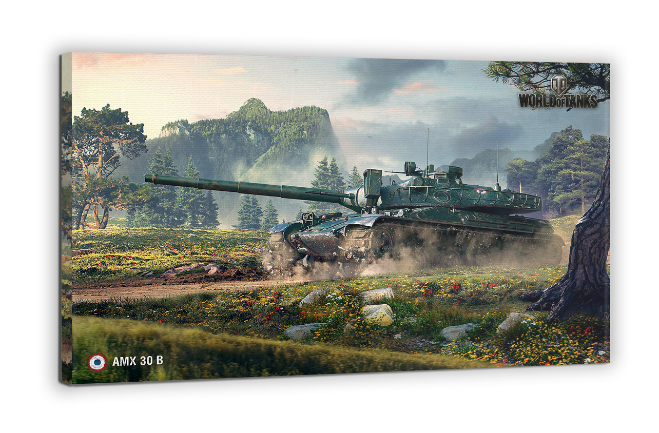 

Картина на холсте BEGEMOT WOT Танк AMX 30 B World of Tanks Галерейная натяжка 40x89 см