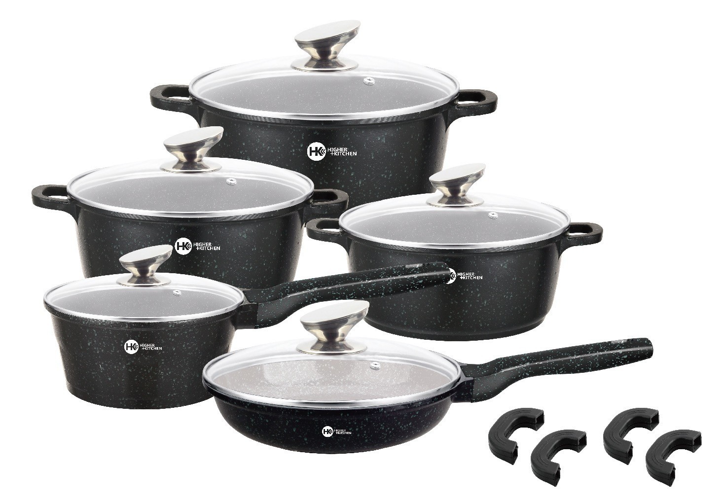 

Набор посуды с антипригарным мраморным покрытием Higher Kitchen HK-3008-B