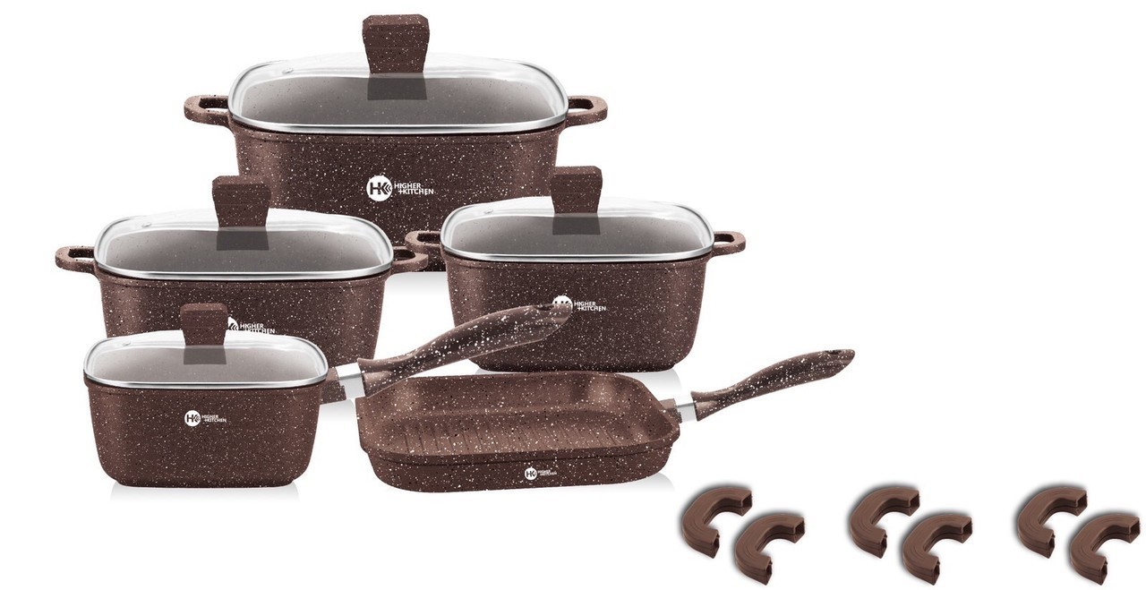 

Набор посуды с антипригарным мраморным покрытием Higher Kitchen HK-308-V