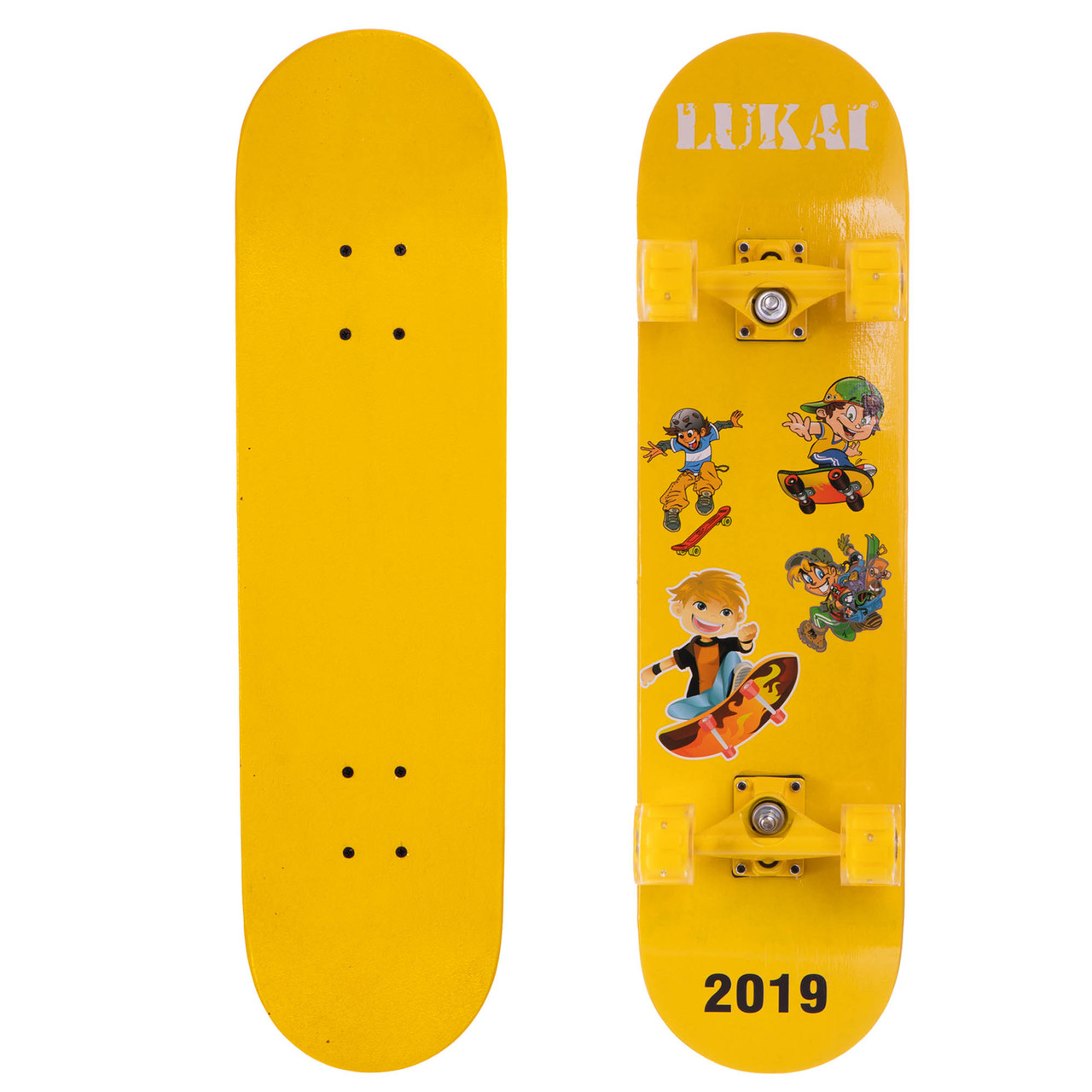 

Скейтборд со светящимися колесами Skateboard Lukai Boarding Sprinter 1245-1 Yellow-White