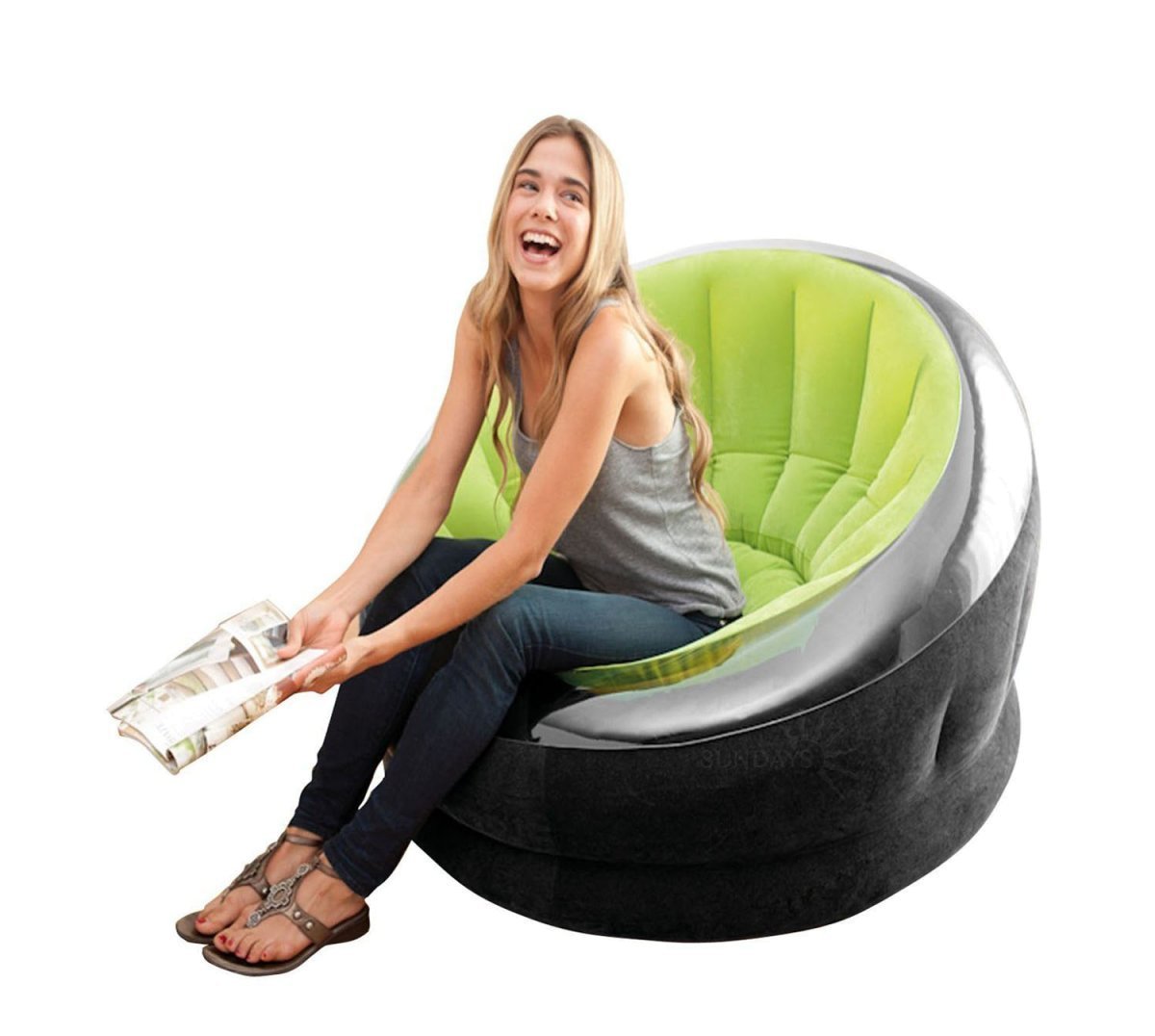 

Надувное кресло Intex 66582 Empaire Chaire флокированное (112х109х69) зеленое (it-66582G)