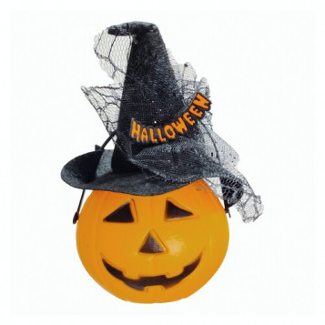 

Декор Тыква в колпаке Halloween 18-970BLK-OR (NAT04615)