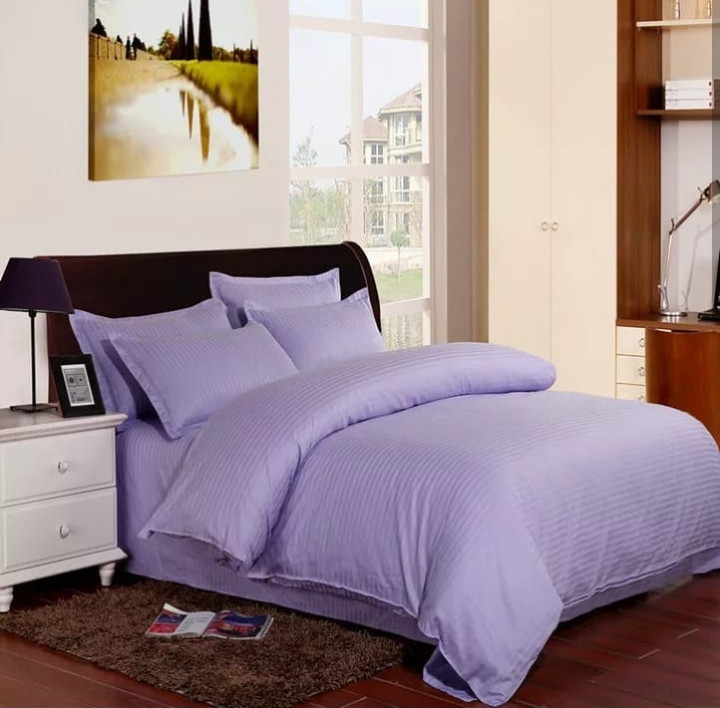 

Комплект постельного белья в полоску страйп-сатин ЕВРО Лиловый XR HOME TEXTILE