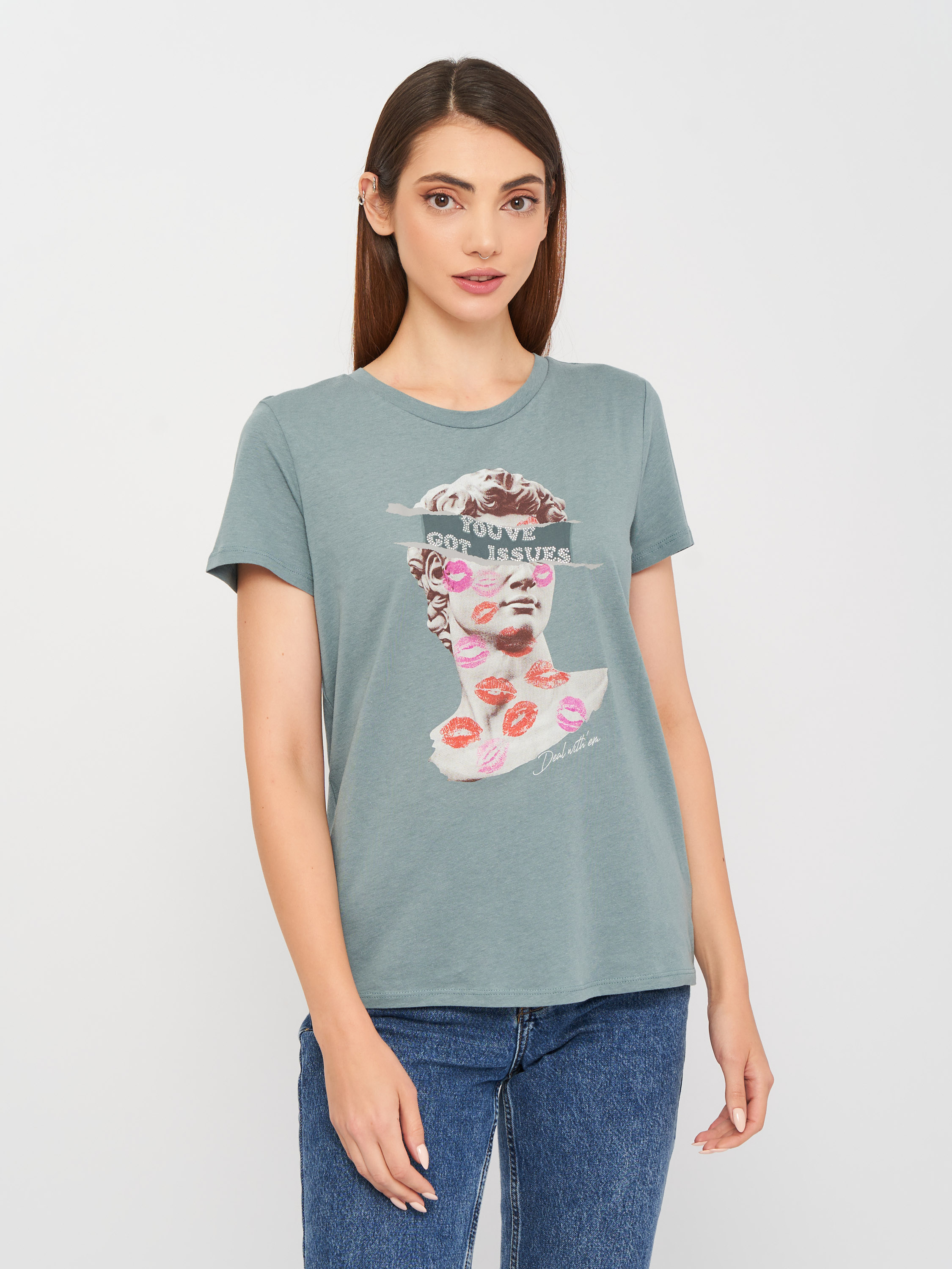 

Футболка Guess W1BI49-K9SN2  Silver Sky, Футболка Guess W1BI49-K9SN2 L Silver Sky