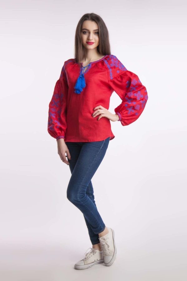 

Вышиванка Narodnyy Butik Цвет Папоротника  Красная 1018.1, Вышиванка Narodnyy Butik Цвет Папоротника 42 Красная 1018.1