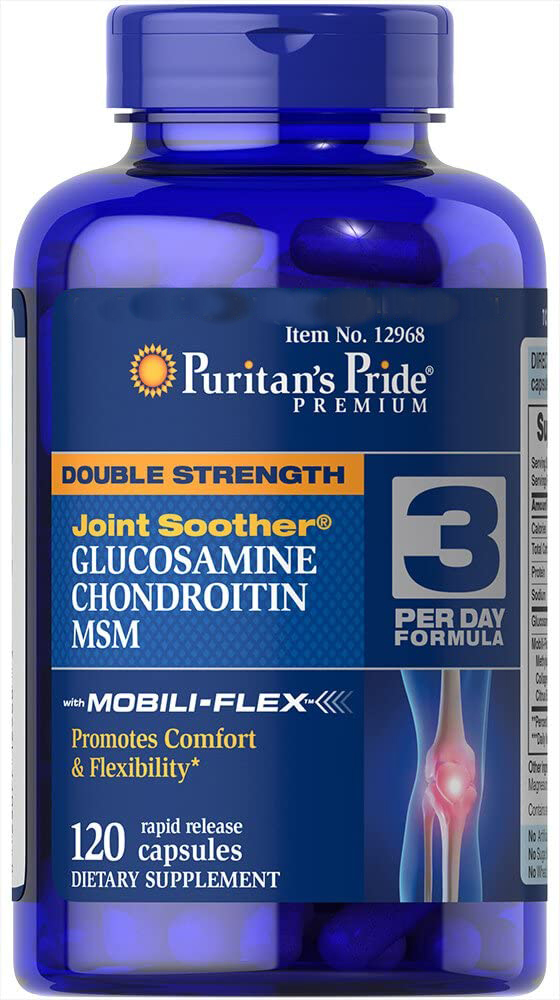 

Хондропротектор Puritan's Pride Double Strength Glucosamine, Chondroitin & MSM Joint Soother 120 таблеток (438433770)