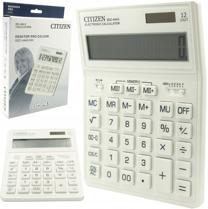 

Калькулятор электронный Citizen 12-разрядный (SDC-444X-WH)
