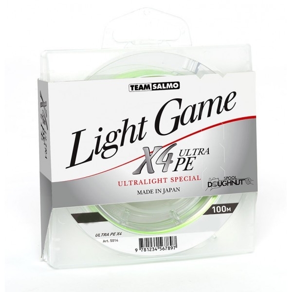 

Шнур Team Salmo Light Game X4 Ultra PE 100m #0.3/0.051mm 5lb/2.15kg (5014-005)