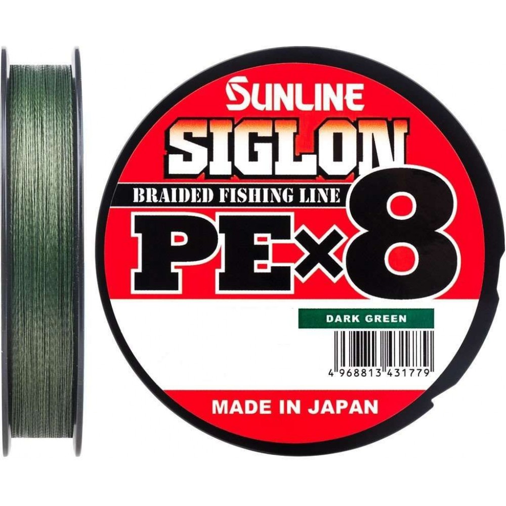 

Шнур Sunline Siglon PE х8 150m темн-зеленый #1.5/0.209mm 25lb/11.0kg