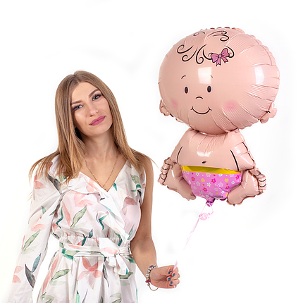 

Шары в роддом фольгированная фигура Карапуз девочка