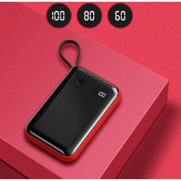

Павербанк Baseus Quick Charge 15W/3A 10000 mAh + кабель Lightning black-red