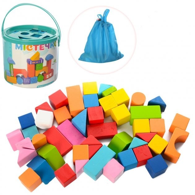 

Дерев'яні кубики Tree Toys MD 0938 Містечко 50 деталей