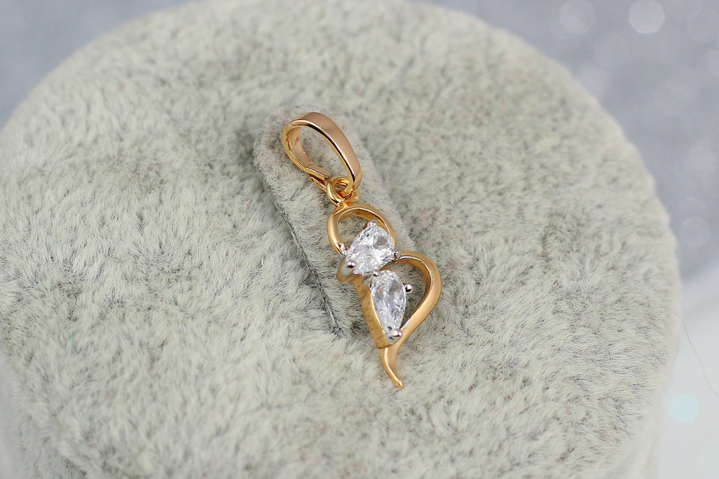 

Кулон Xuping Jewelry два камешка 1.7 см золотистый