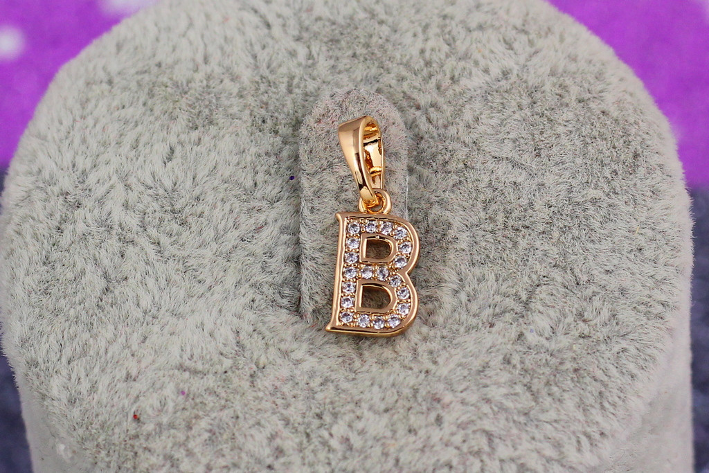 

Кулон Xuping Jewelry буква B 1 см золотистый