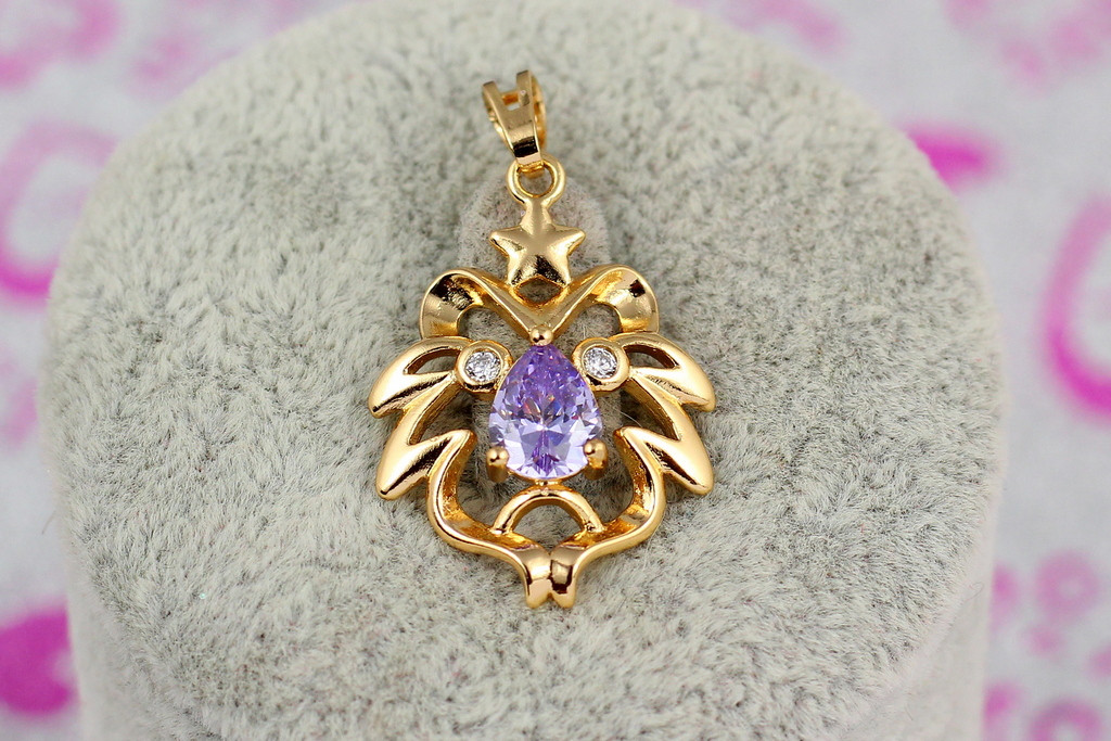 

Кулон Xuping Jewelry с фиолетовым камнем 2.6 см золотистый