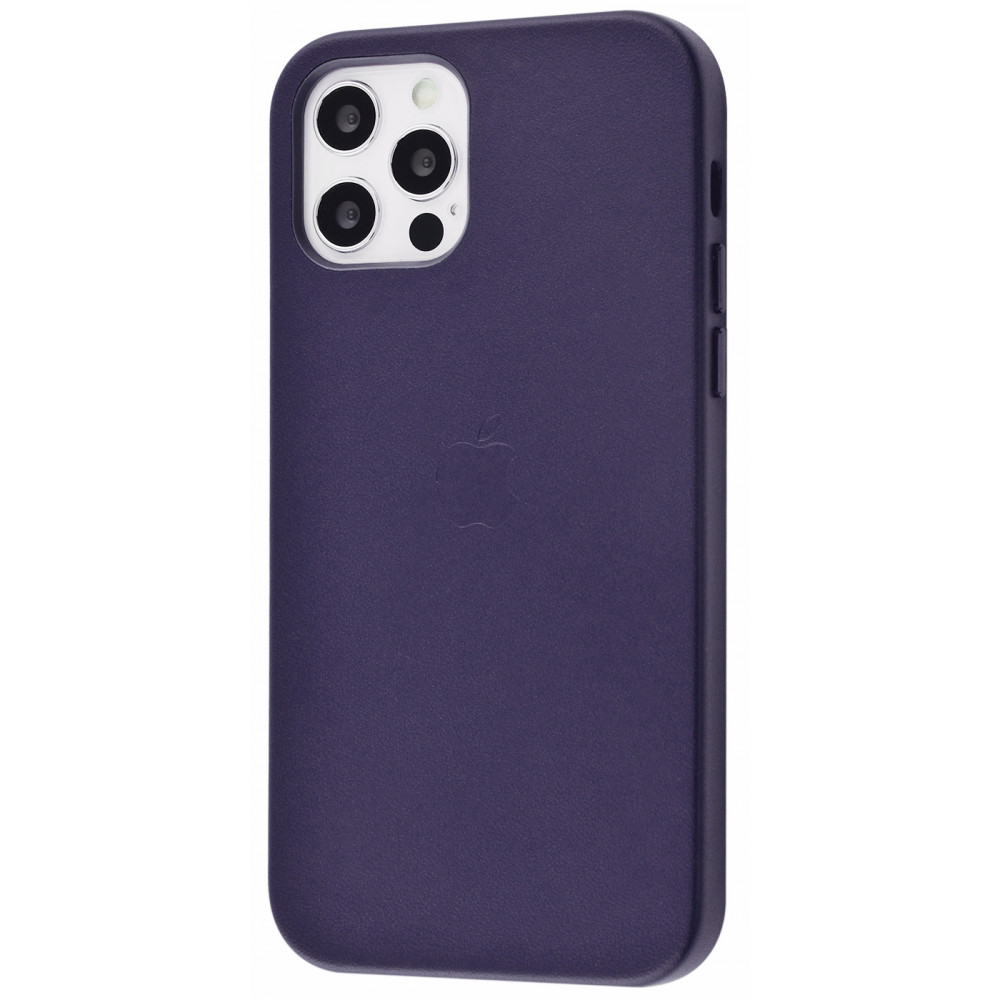 

Чехол Leather Case with MagSafe and Splash Screen для iPhone 12 Pro Max deep violet