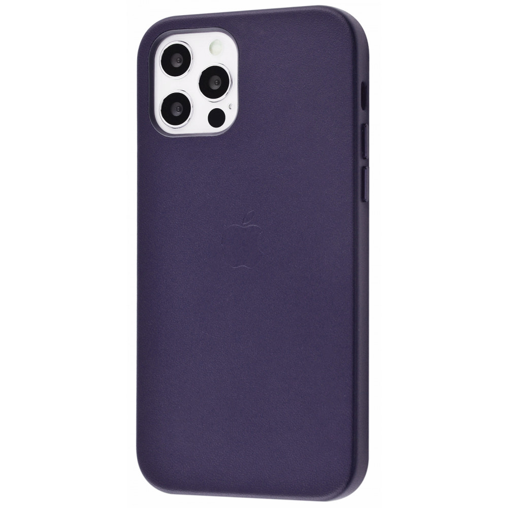 

Чехол Leather Case with MagSafe для iPhone 12/12 Pro deep violet