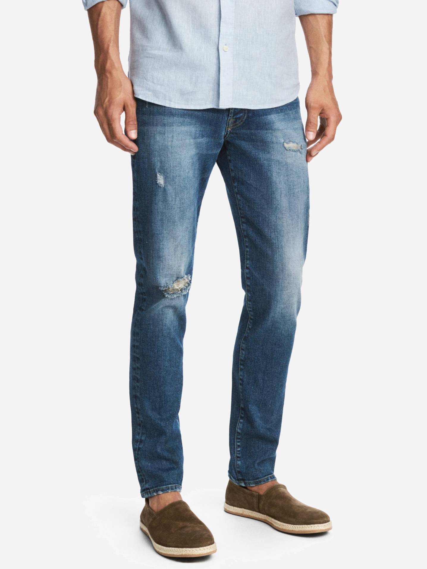 

Джинсы H&M XAZ079110WCDC 28/34 Темно-синие с потертостями