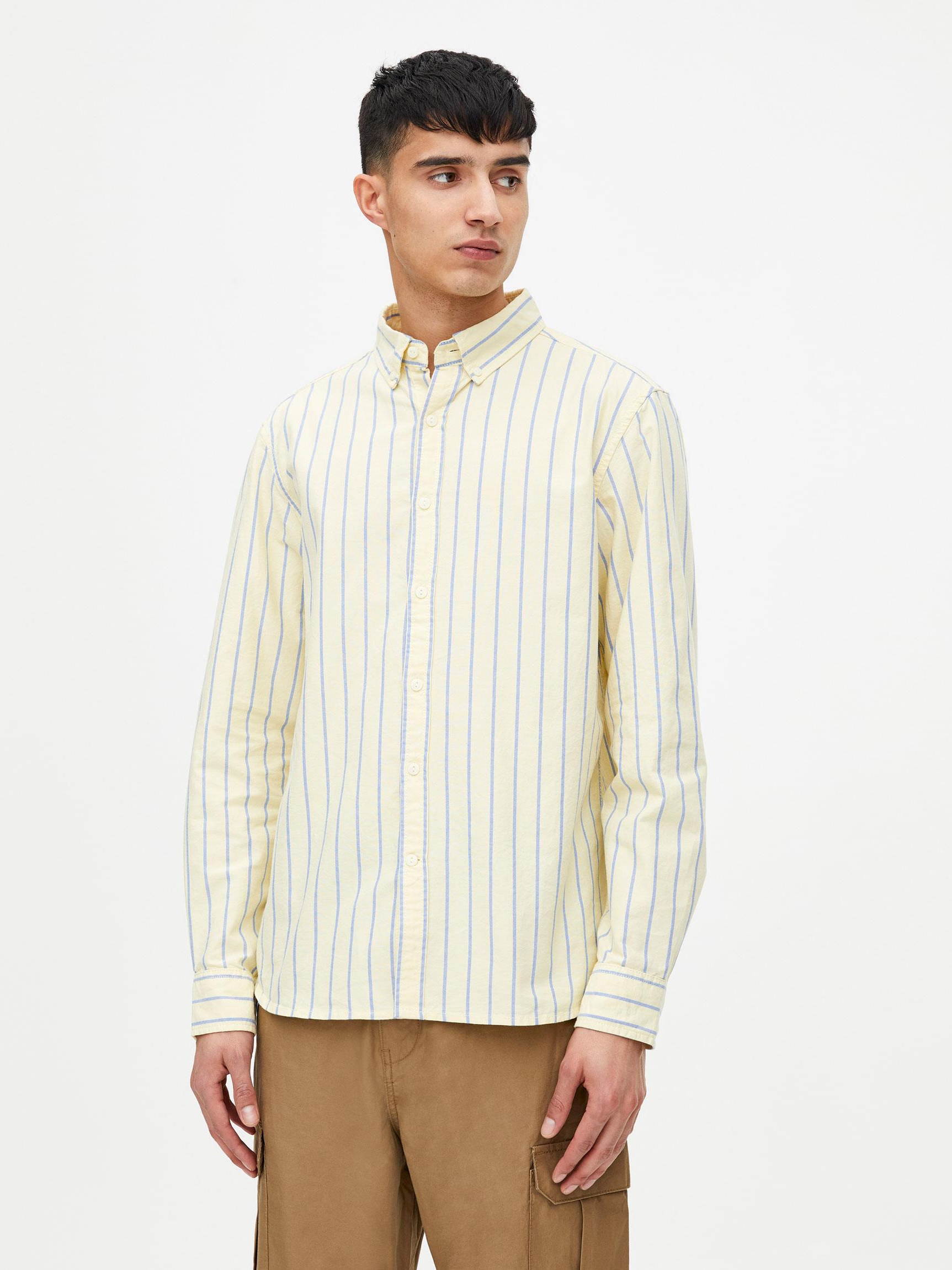

Рубашка Pull & Bear XAZ217414LIGZ M Желтая-синяя