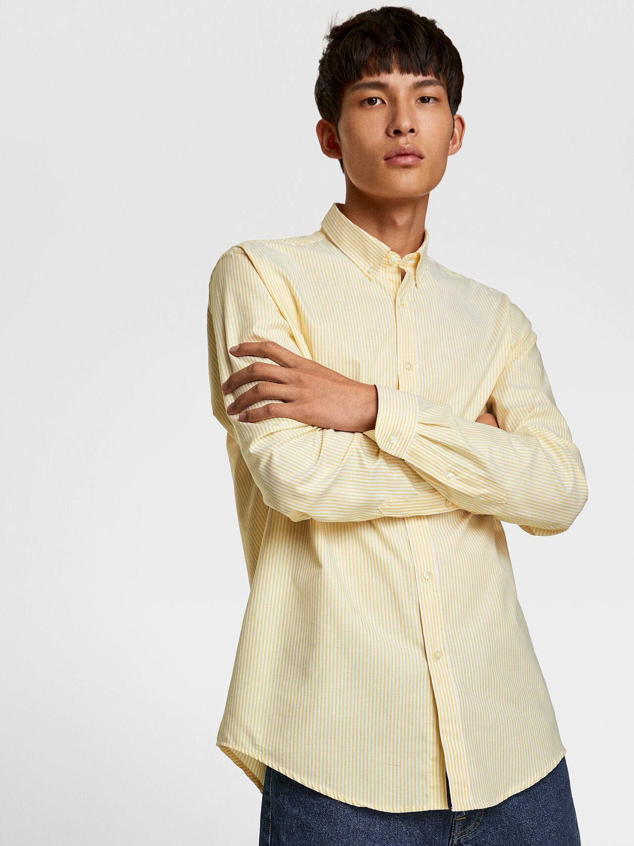 

Рубашка Zara XAZ239979ZQYL M Желтая-белая