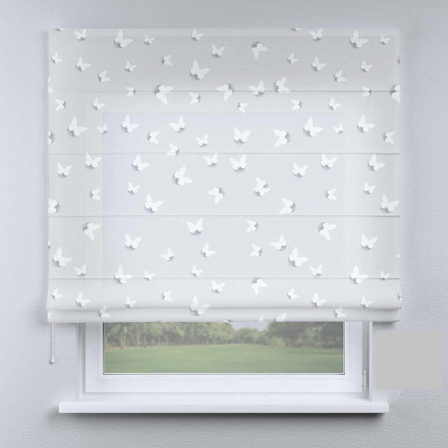 

Римские шторы DECOLIV бабочки серые 220*170 см