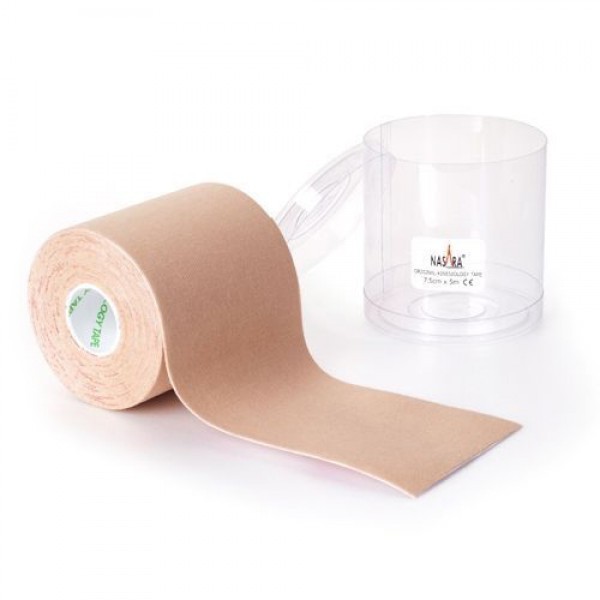 

Кінезіо тейп Nasara 7,5 см х 5 м бежевий