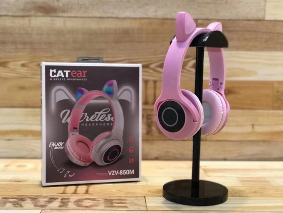 

Беспроводные Bluetooth наушники Cat Ear VZV-850M с ушками и LED подсветкой (Розовый)