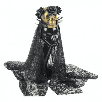 

Обруч Нубия с фатой Halloween 19-927BLK-GL