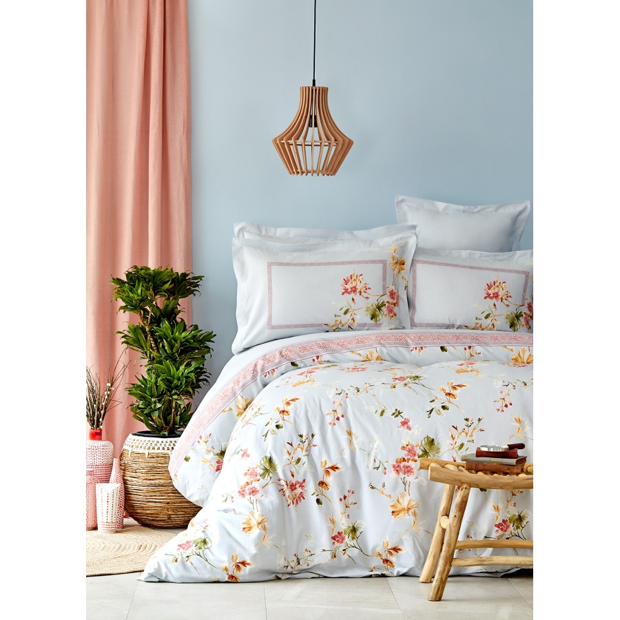 

Постельное белье Karaca Home - Dalia mavi 2019-2 голубой пике 200*230 евро