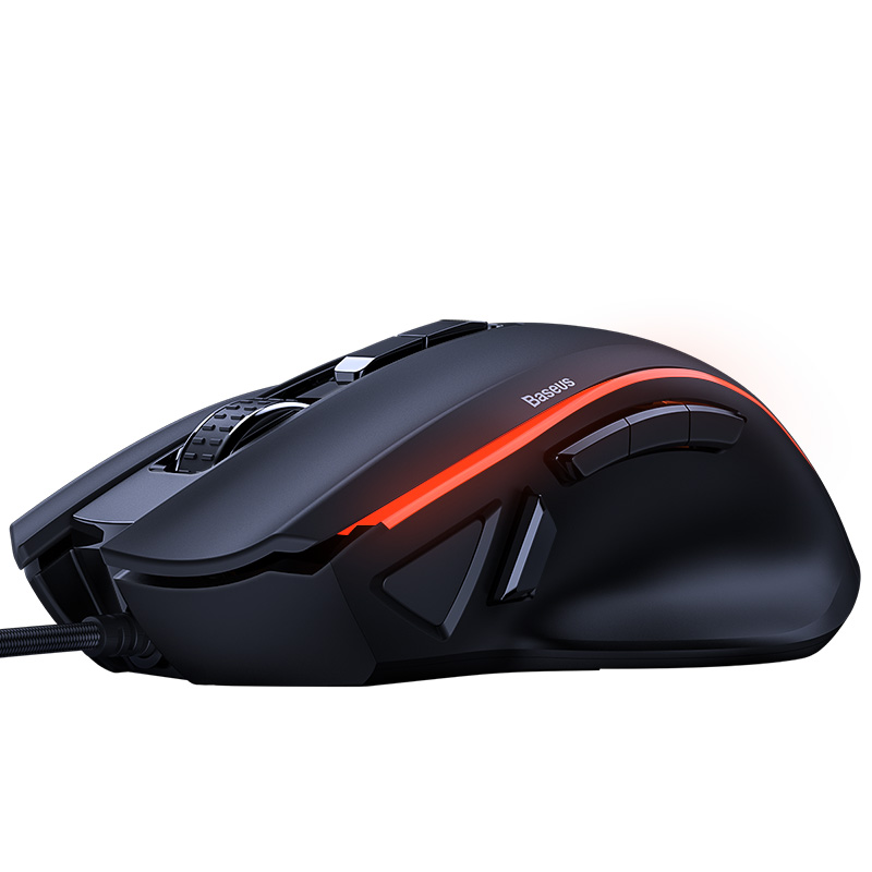 

Мышь проводная BASEUS GAMO 9 Programmable Buttons Gaming Mouse GM01 игровая с подсветкой Black