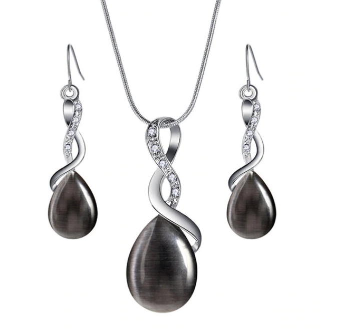 

Комплект бижутерии серьги с подвеской Primo Opal - Black