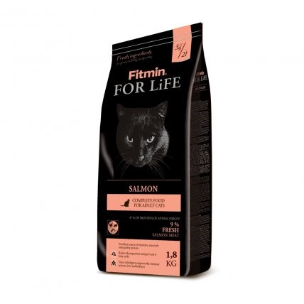 

Fitmin cat For Life Salmon / комплексный корм для взрослых кошек 1,8 кг (ПФ-22346)