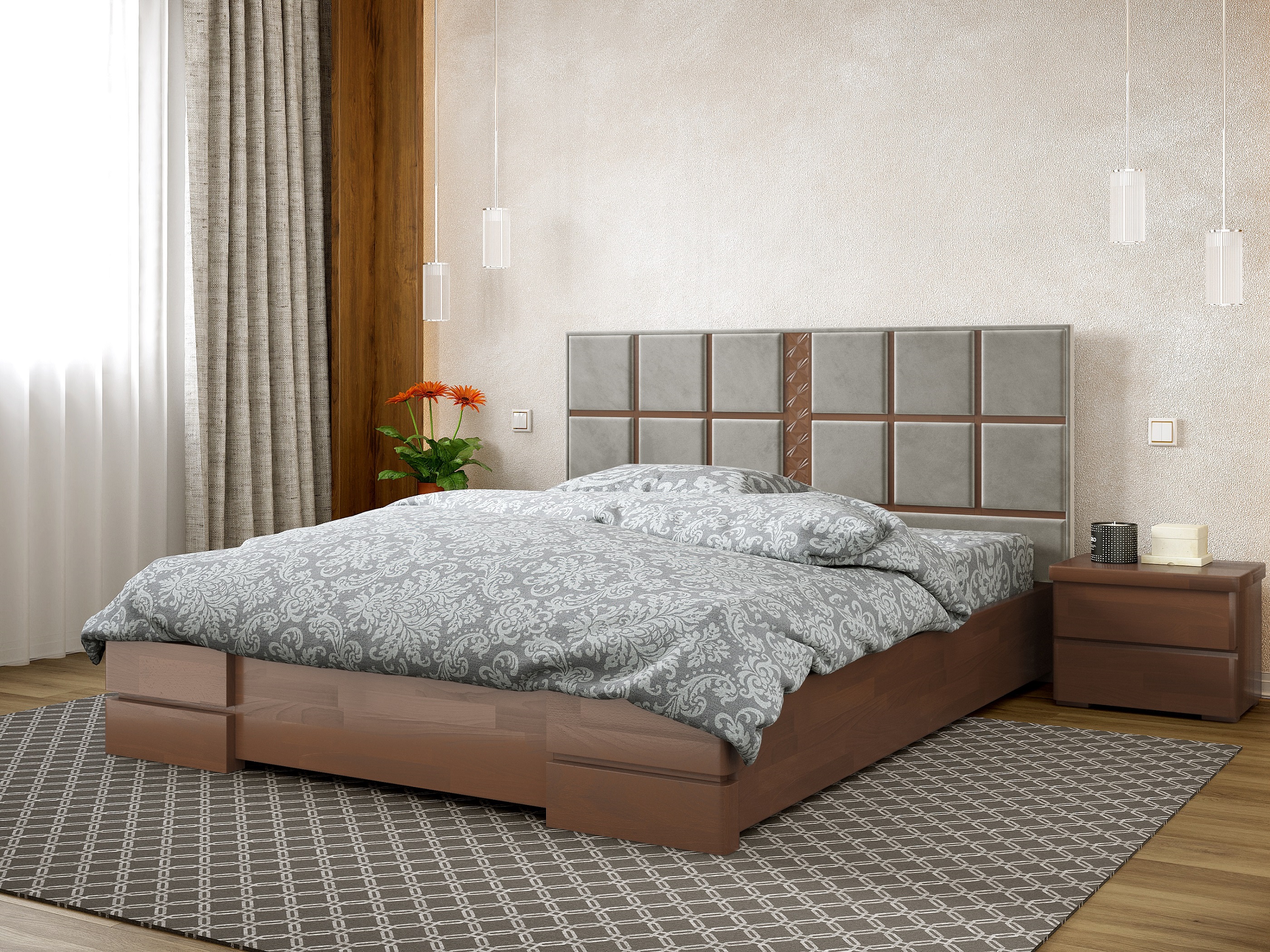 

Кровать Прованс Arbordrev (180*200) бук Орех + Riviera 21