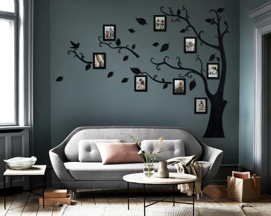 

Семейное дерево для фотографий 8 рамок LikeWood Leaves М 150 × 115 см Черный