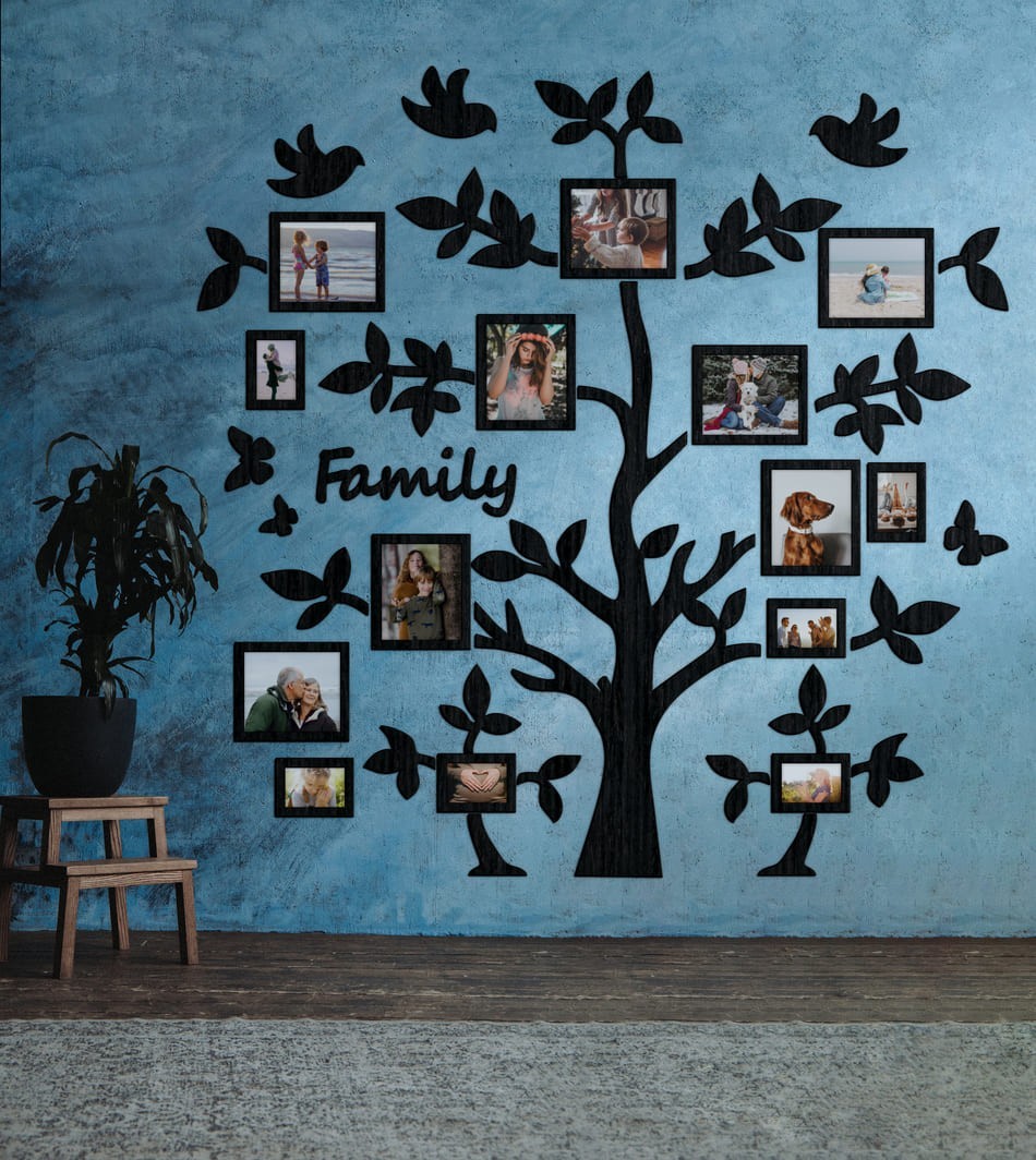 

Семейное дерево для фотографий 14 рамок LikeWood Tree With Butterflies XL 250 × 250 см Черный