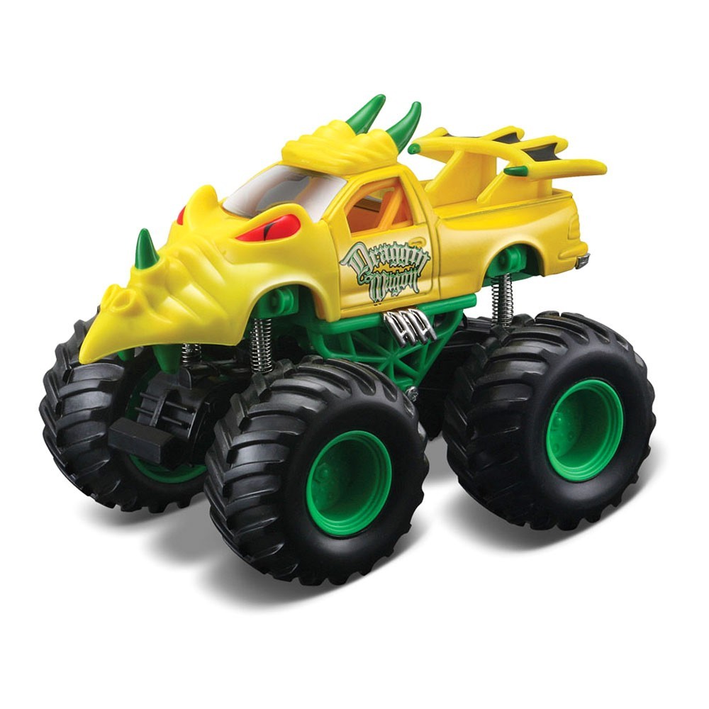 

Машинка Maisto Earth shockers Draggin Wagon инерционная 12,5 см (21144/21144-11) желто-зеленая